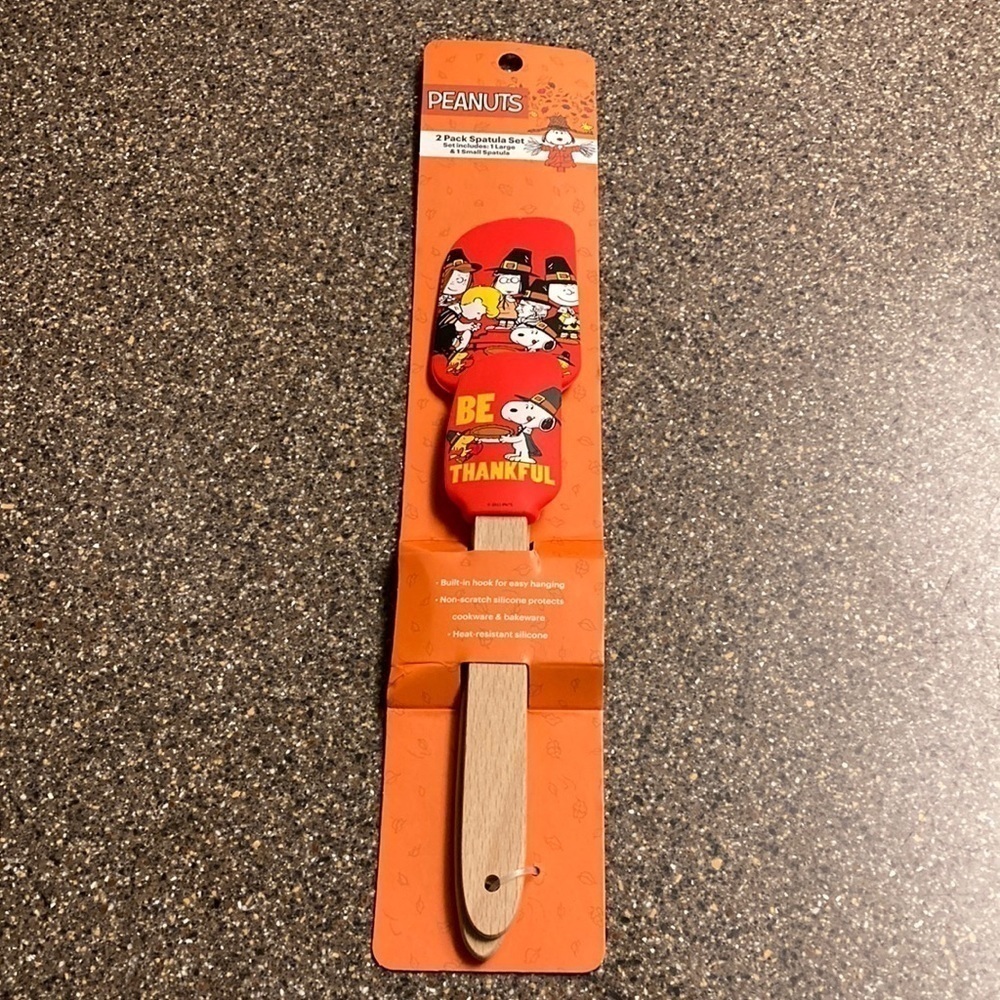 NEW PEANUTS BE THANKFUL THANKSGIVING 2 PACK SPATULA SET